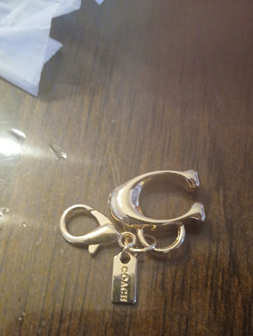 Coach Gold-Tone 'C' Logo Key Charm with Tag Mini Charm - Picture 2 of 2